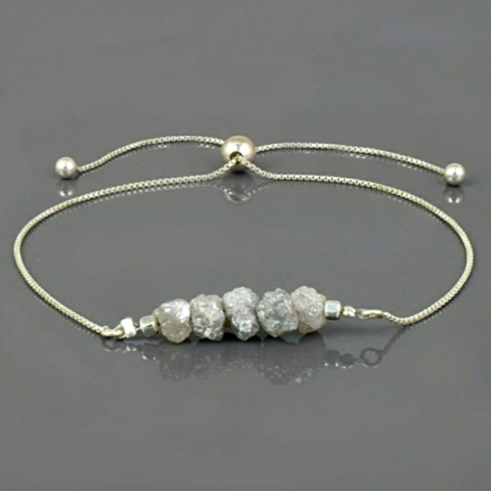 Silver Diamond Bolo Bracelet